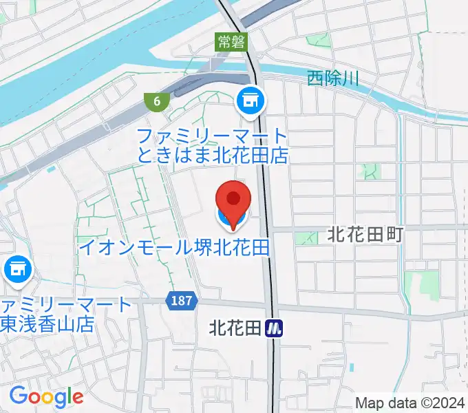 島村楽器イオンモール堺北花田店の地図