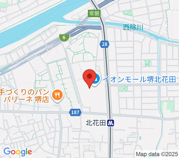 島村楽器イオンモール堺北花田店の地図
