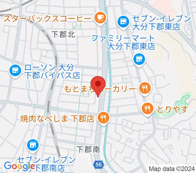 カネトウ楽器 大分店の地図