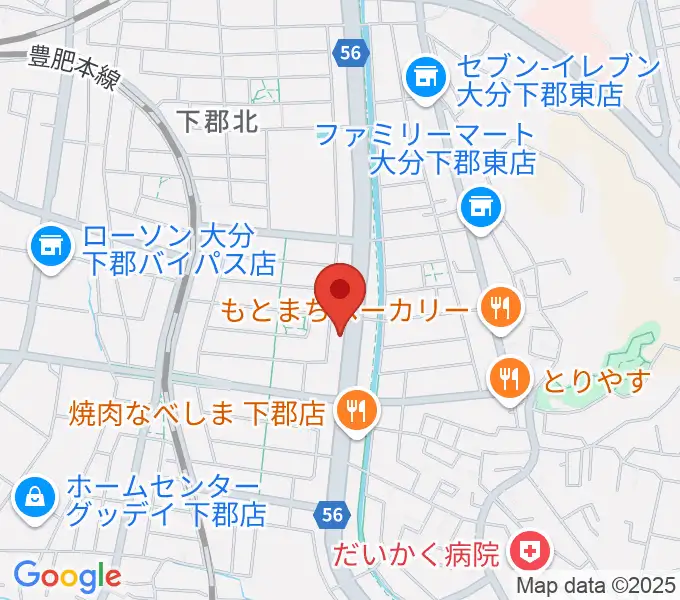 カネトウ楽器 大分店の地図