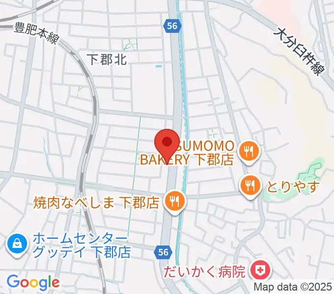 カネトウ楽器 大分店の地図