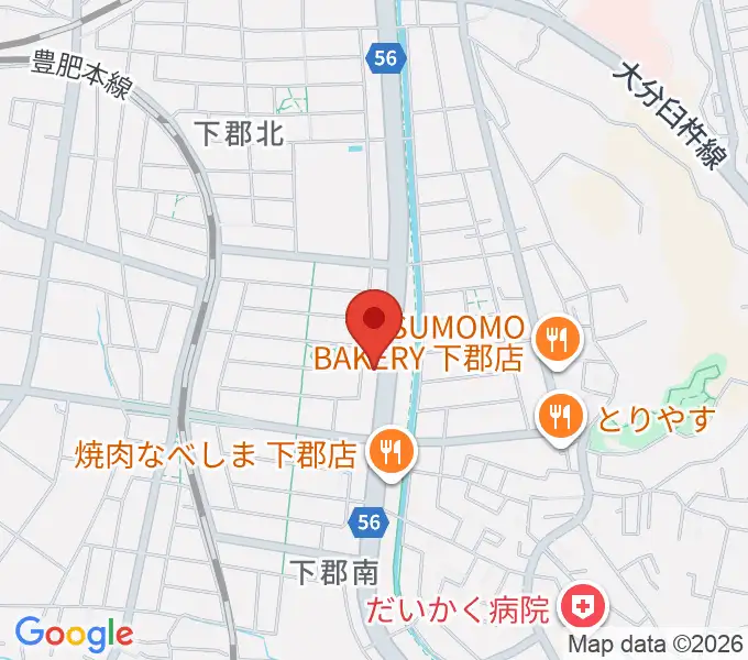 カネトウ楽器 大分店の地図