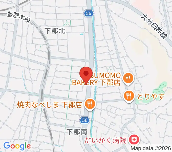 カネトウ楽器 大分店の地図