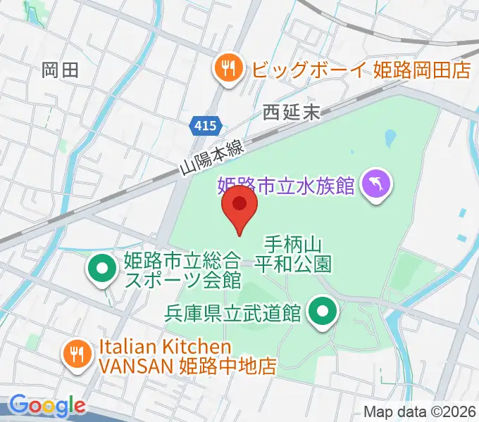 ヴィクトリーナ・ウインク体育館の地図