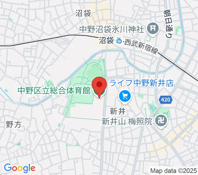 中野区立総合体育館の地図