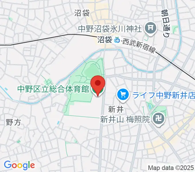 中野区立総合体育館の地図