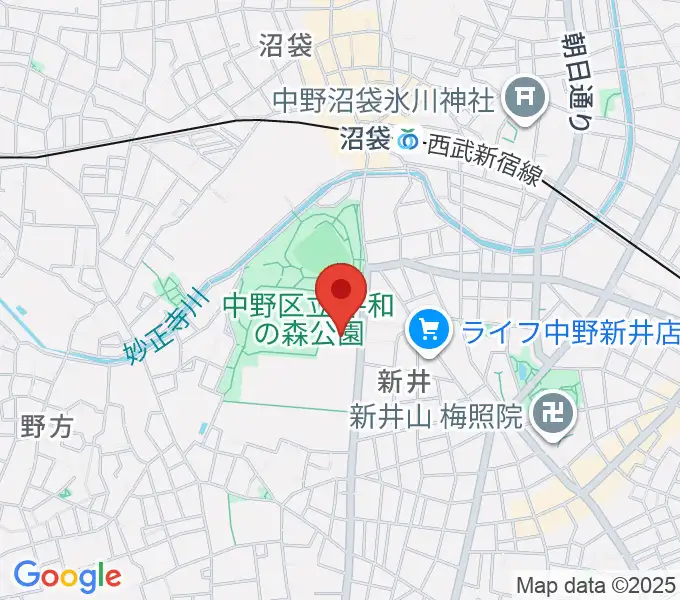 中野区立総合体育館の地図
