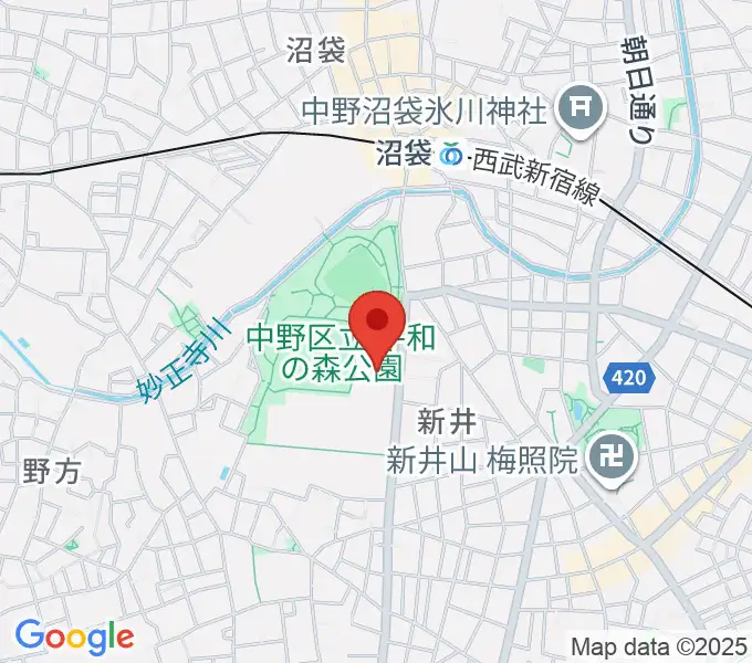 中野区立総合体育館の地図