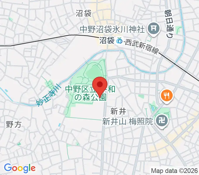 中野区立総合体育館の地図