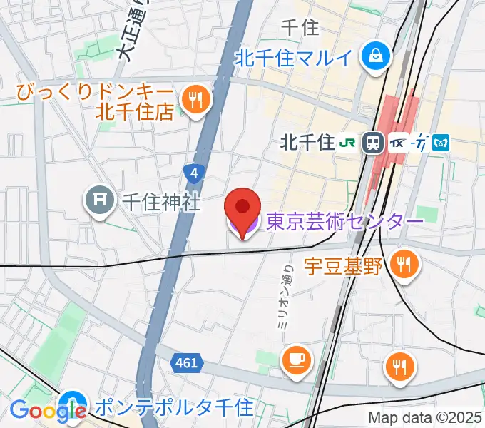 東京芸術センターホワイトスタジオの地図