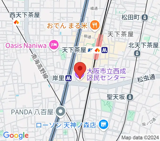 大阪市立西成区民センターの地図