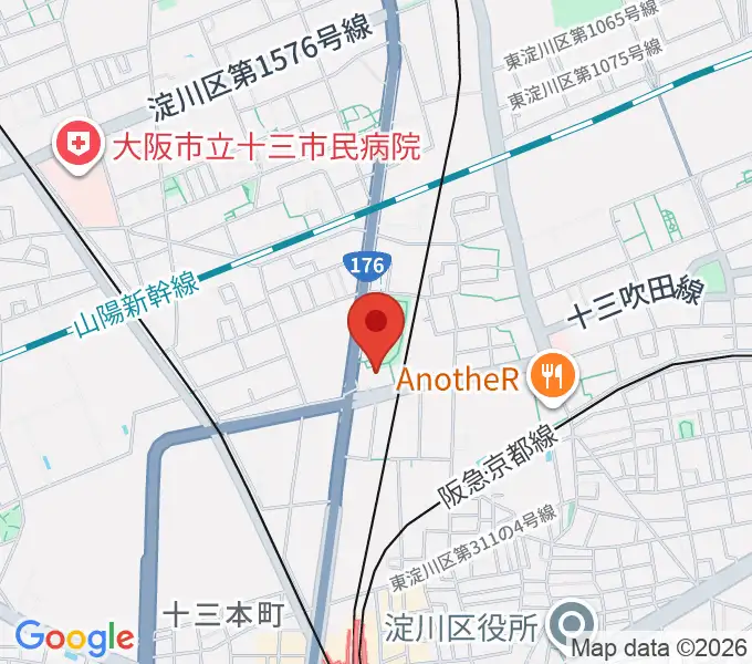 大阪市立淀川区民センターの地図