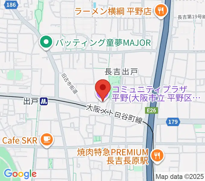 コミュニティプラザ平野の地図