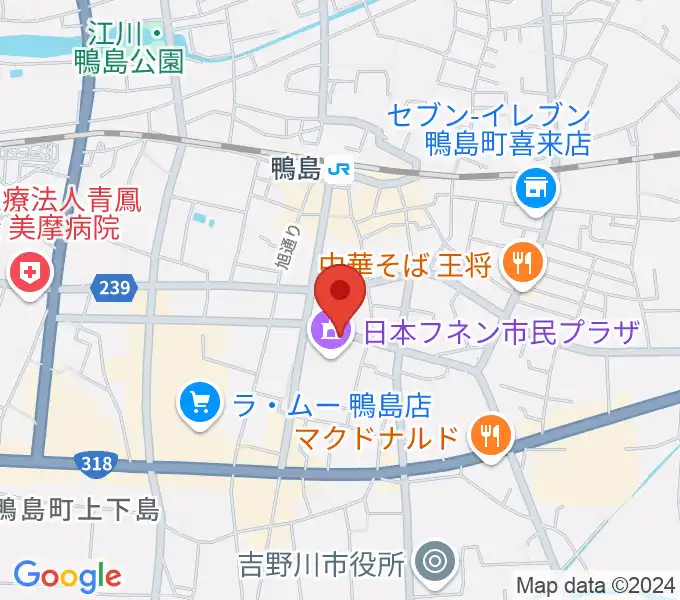 日本フネン市民プラザの地図