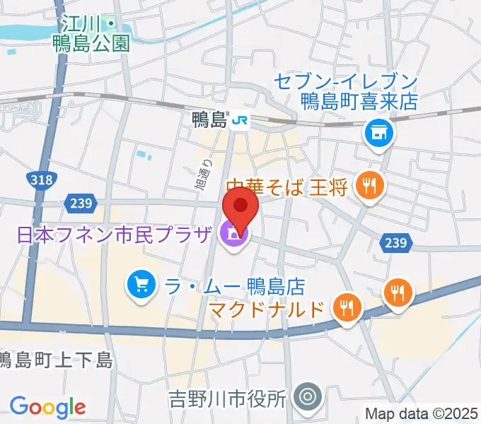 日本フネン市民プラザの地図