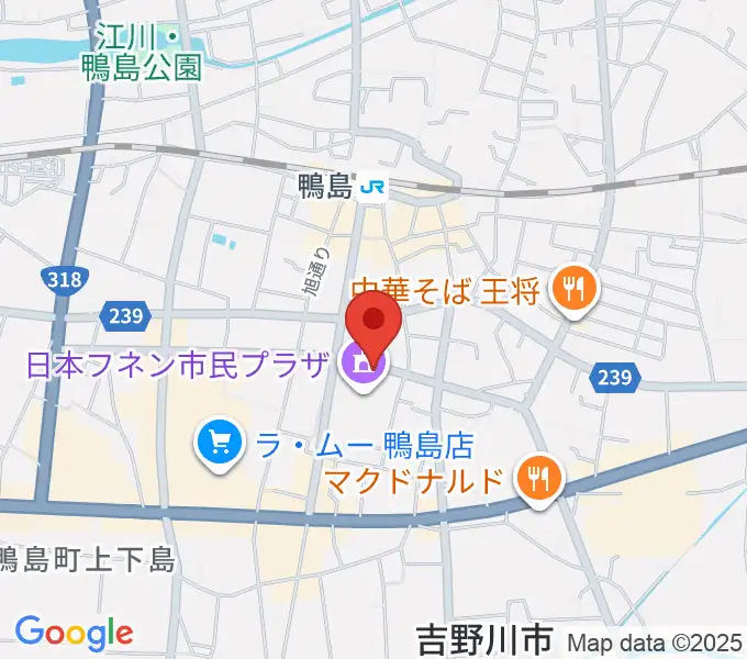 日本フネン市民プラザの地図
