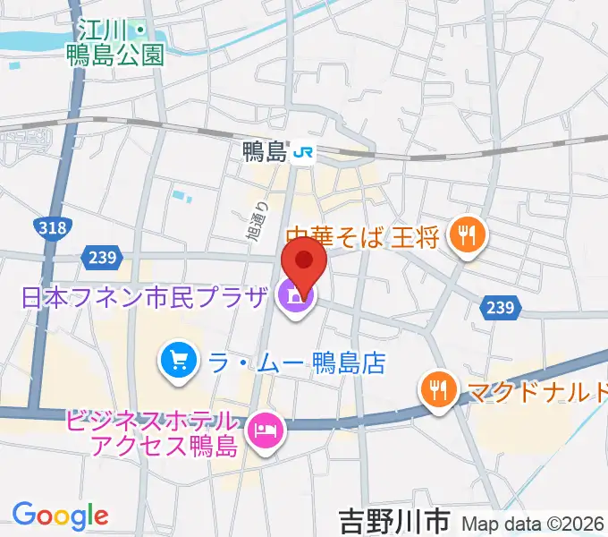 日本フネン市民プラザの地図