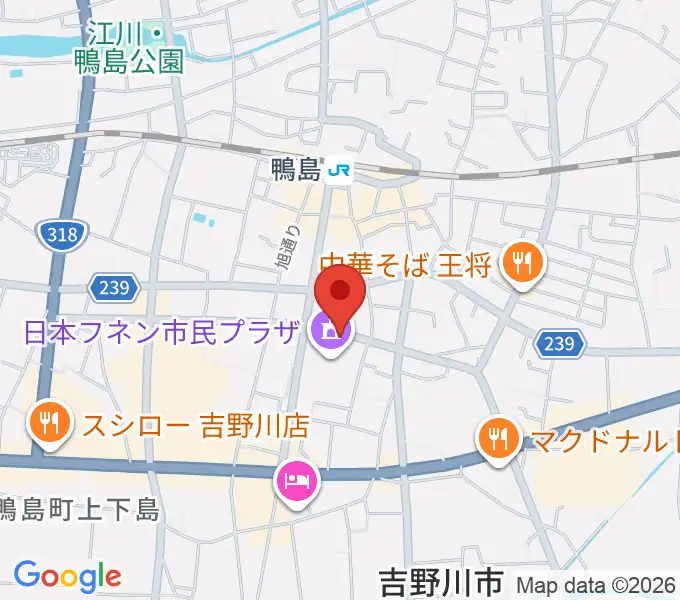 日本フネン市民プラザの地図