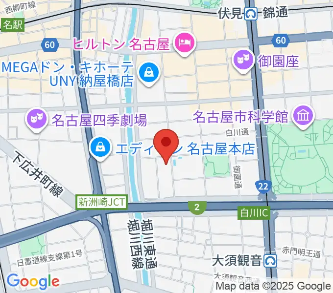 名古屋市中スポーツセンターの地図