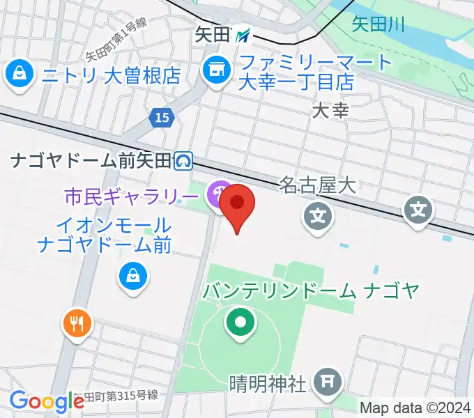 名古屋市東スポーツセンターの地図