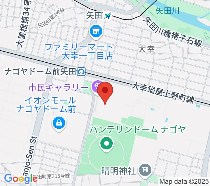 名古屋市東スポーツセンターの地図