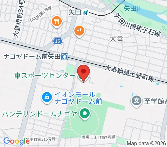 名古屋市東スポーツセンターの地図