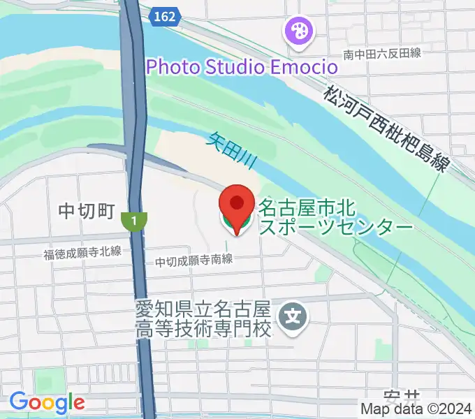 名古屋市北スポーツセンターの地図