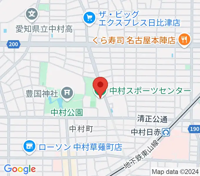 名古屋市中村スポーツセンターの地図