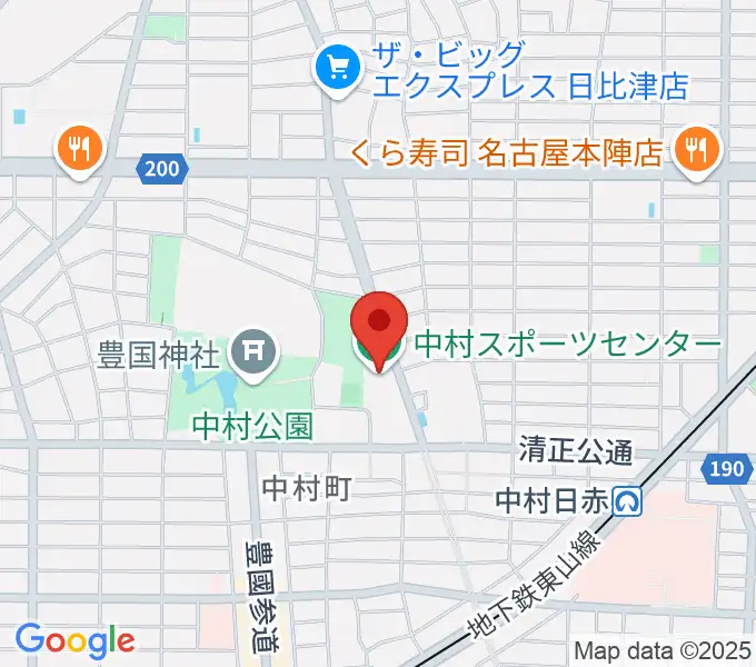 名古屋市中村スポーツセンターの地図