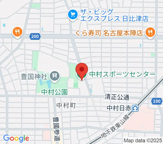 名古屋市中村スポーツセンターの地図