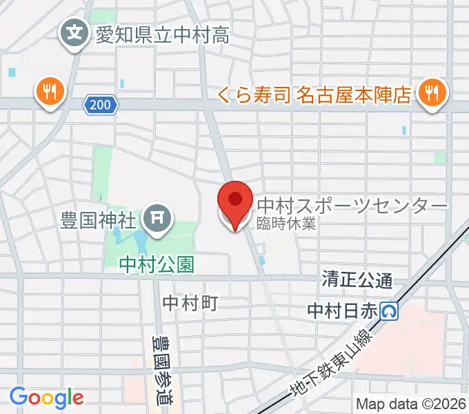 名古屋市中村スポーツセンターの地図
