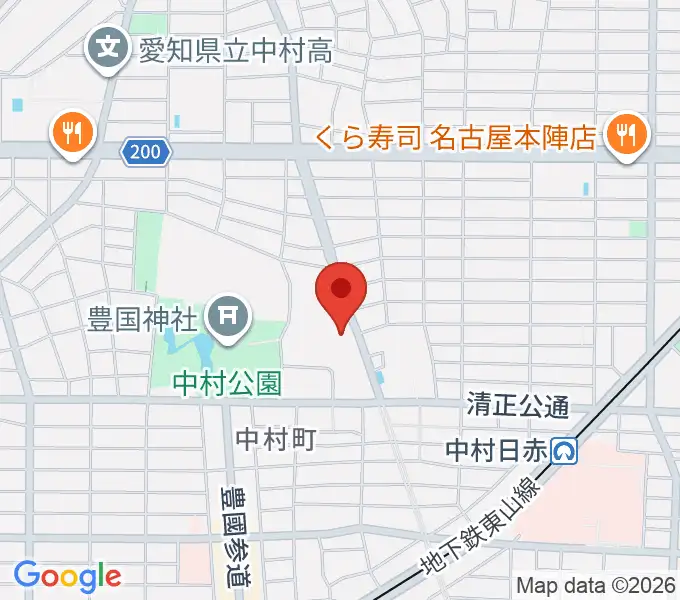 名古屋市中村スポーツセンターの地図
