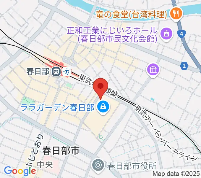 春日部ふれあいキューブの地図