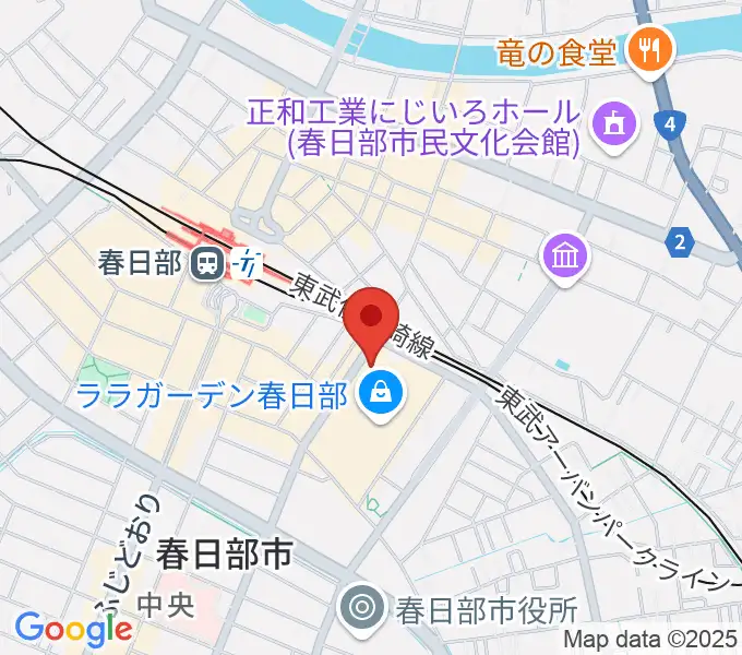 春日部ふれあいキューブの地図