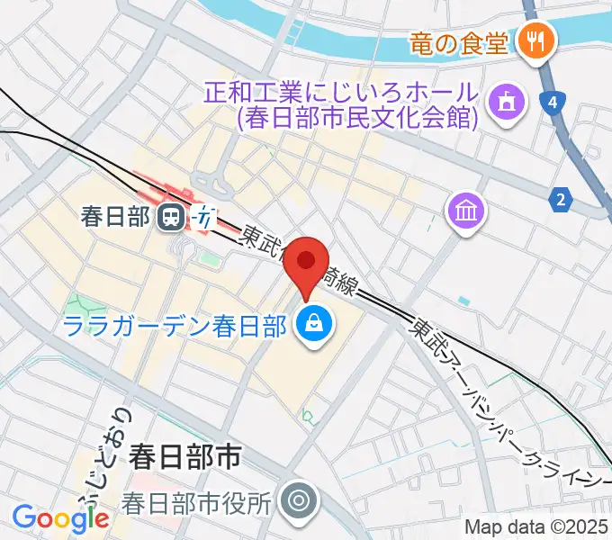 春日部ふれあいキューブの地図
