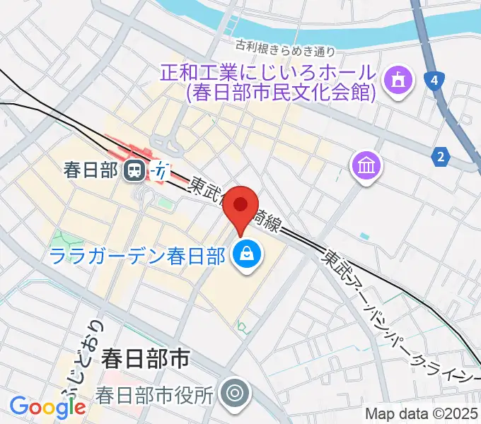 春日部ふれあいキューブの地図