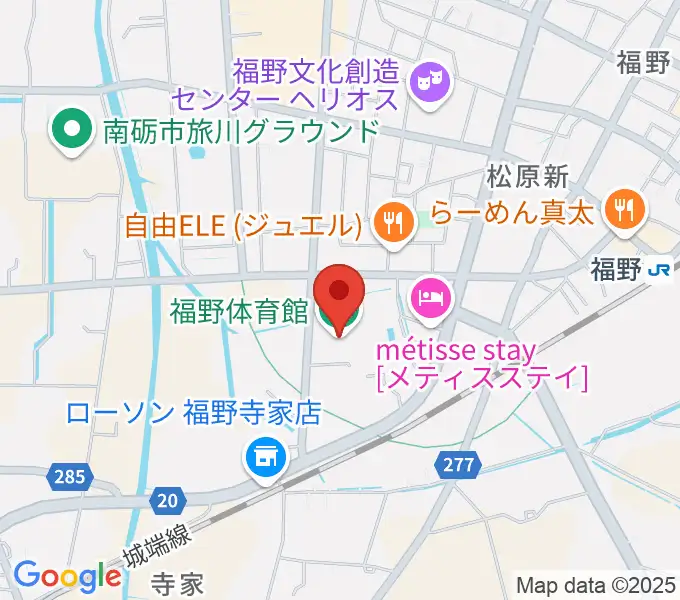 南砺市福野体育館の地図