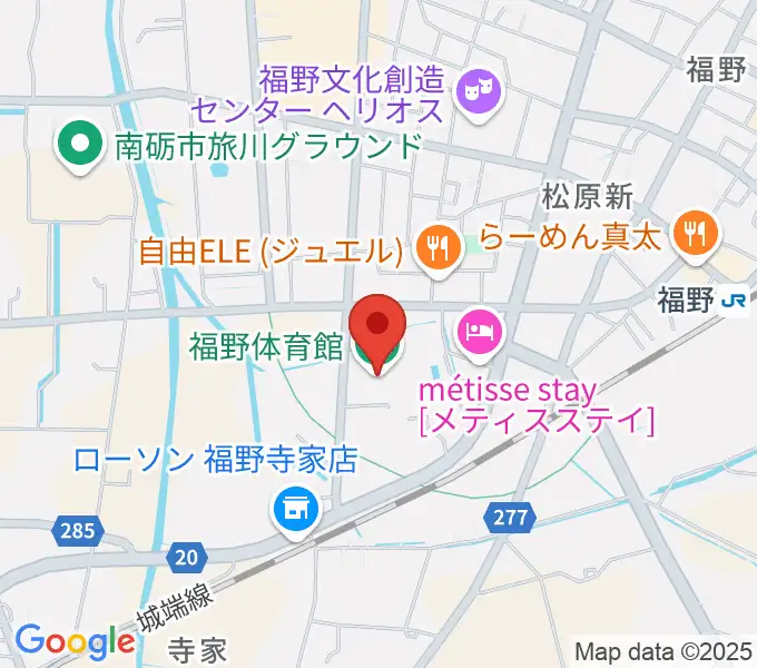 南砺市福野体育館の地図