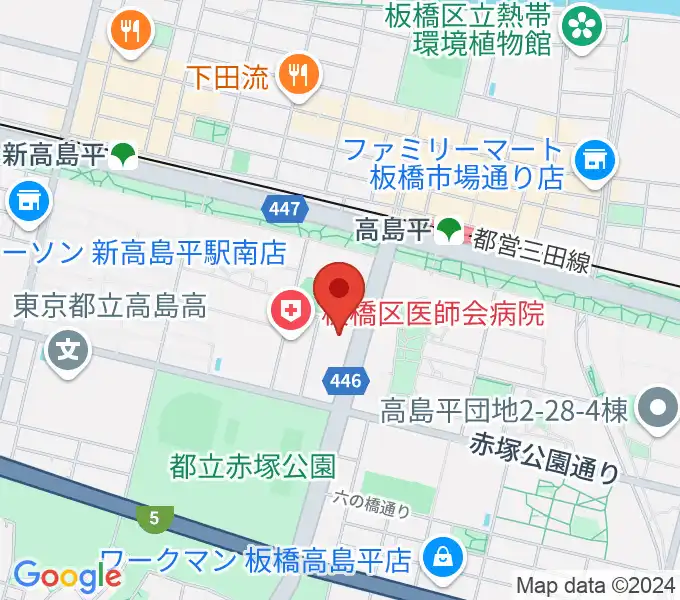 高島平区民館ホールの地図