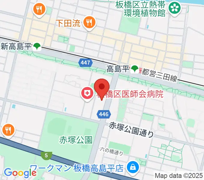 高島平区民館ホールの地図