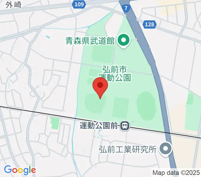 弘前市運動公園野球場の地図