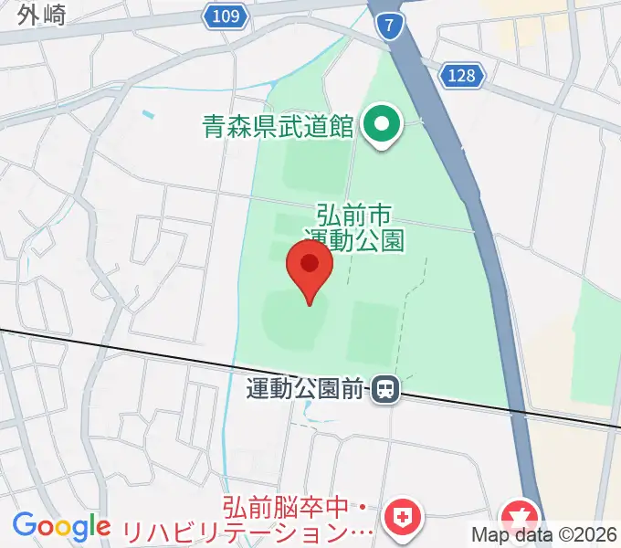 弘前市運動公園野球場の地図