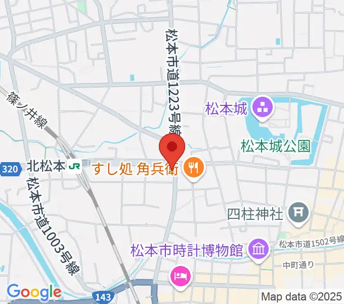 日本ヴァイオリン松本店の地図