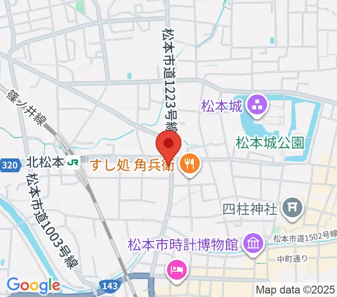 日本ヴァイオリン松本店の地図