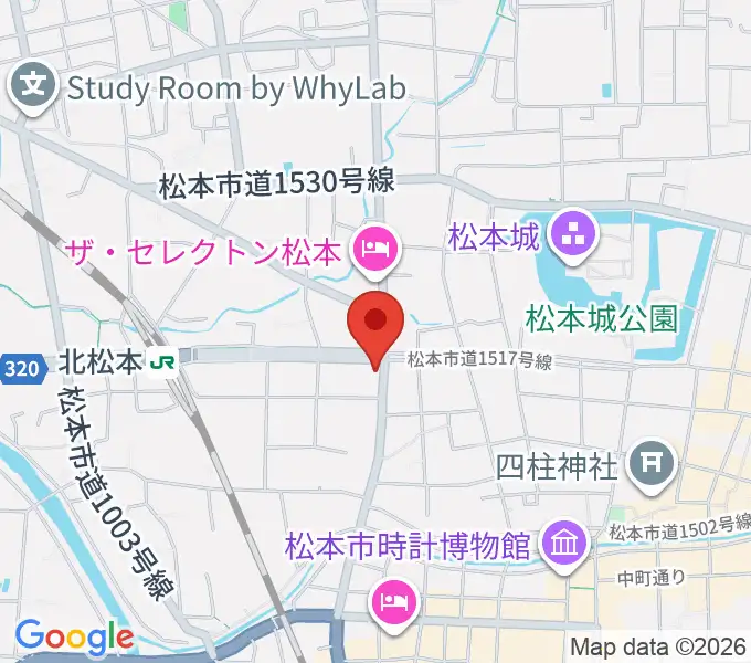 日本ヴァイオリン松本店の地図