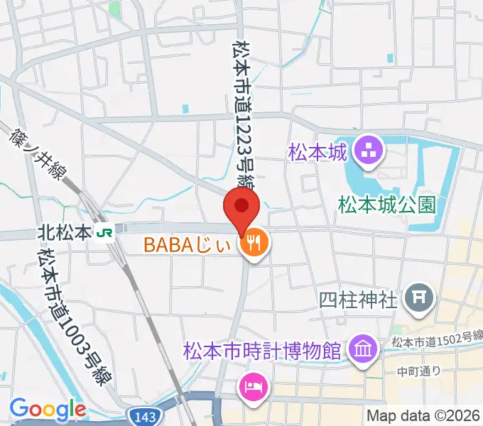 日本ヴァイオリン松本店の地図