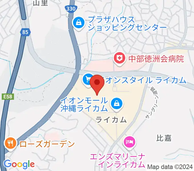 島村楽器 イオンモール沖縄ライカム店の地図