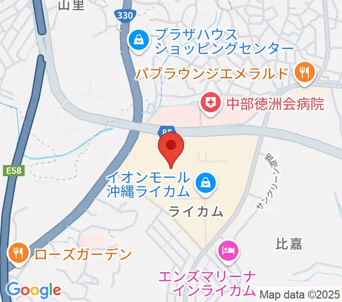 島村楽器 イオンモール沖縄ライカム店の地図