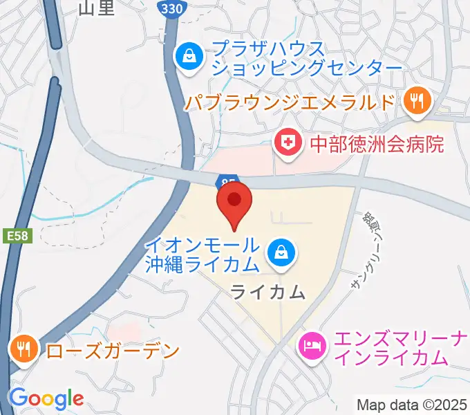 島村楽器 イオンモール沖縄ライカム店の地図