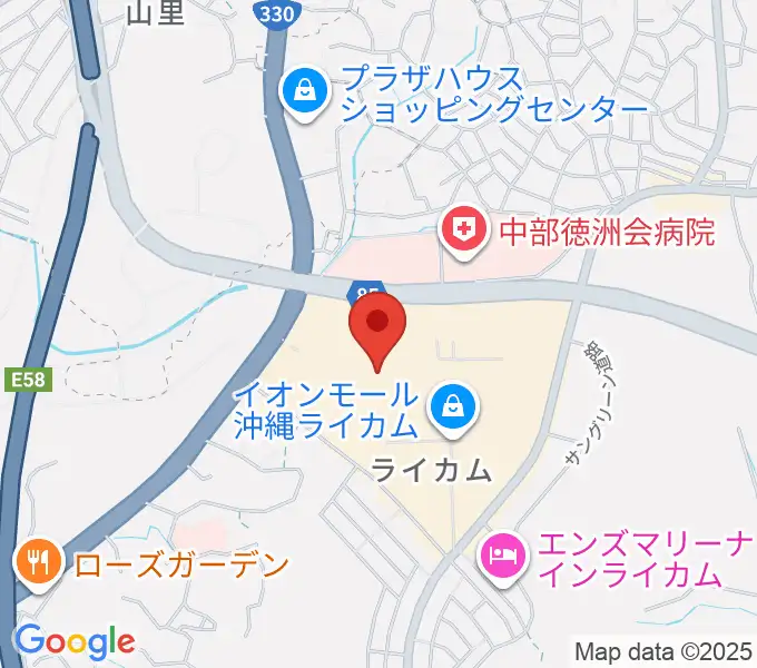 島村楽器 イオンモール沖縄ライカム店の地図